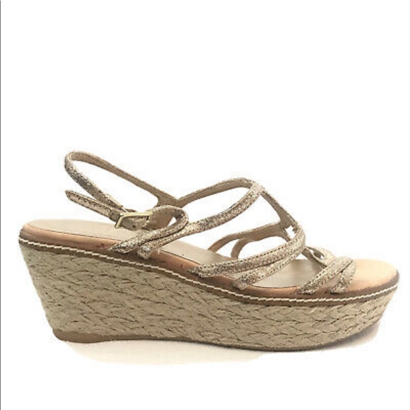 Stuart Weitzman Platform Glitter Espadrilles Size 9 - Picture 1 of 6